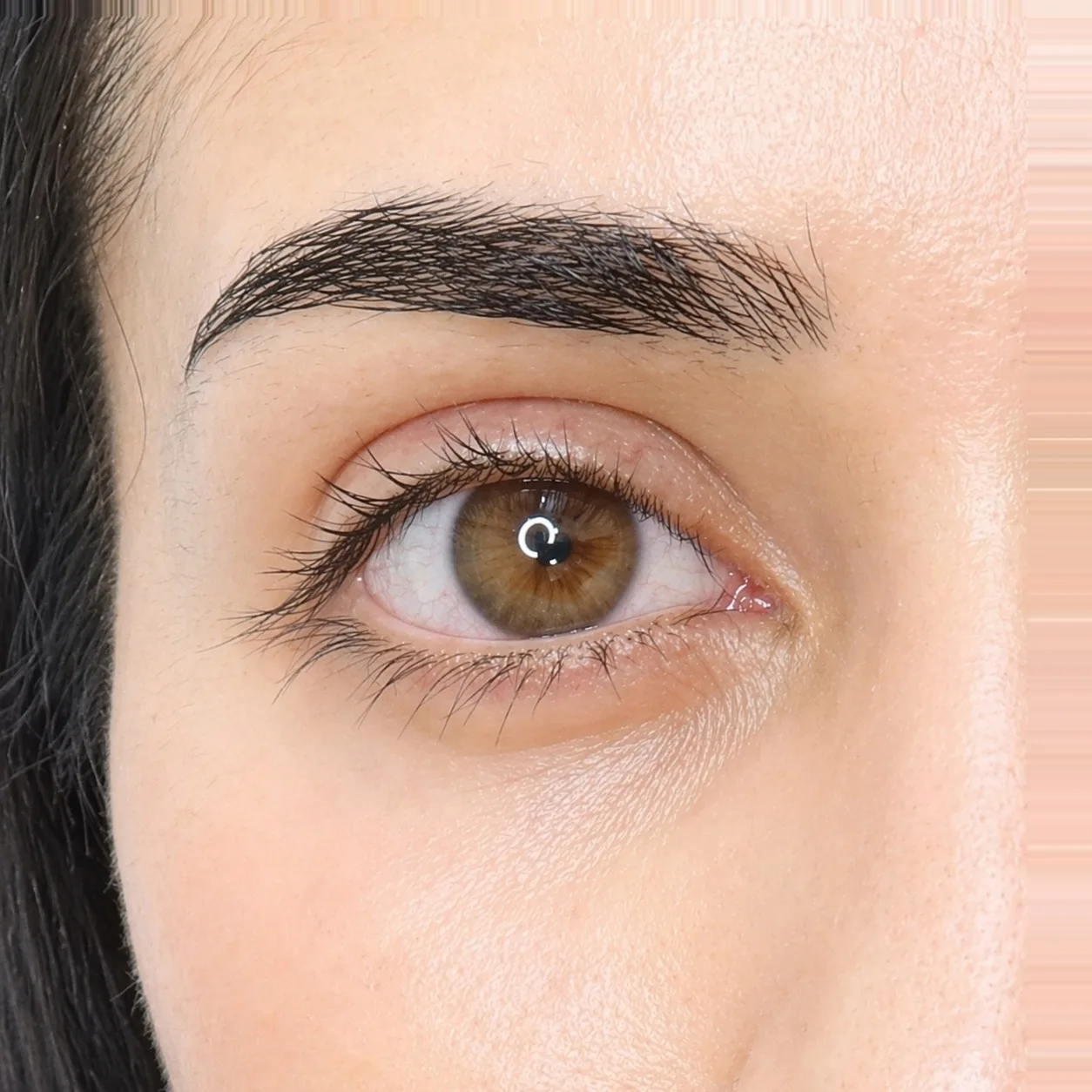 Lash lifting in Dubai — lifted natural lashes after treatment at Azizam beauty salon