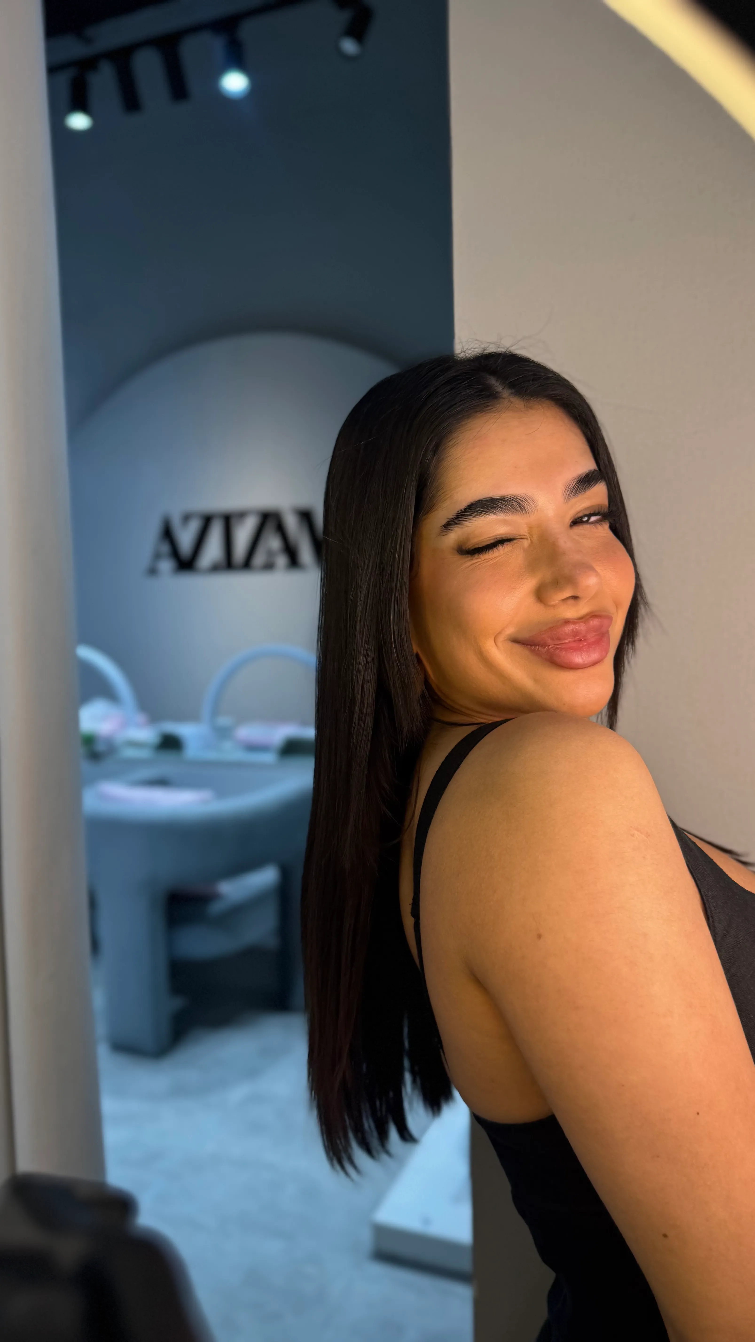 Client at AZIZAM beauty salon in Dubai
