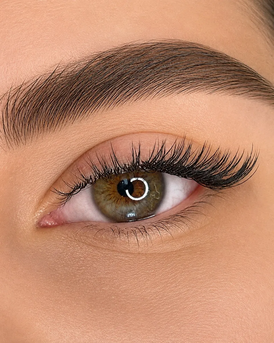 Light volume lash extensions in Dubai — fuller, defined lash line at AZIZAM beauty salon