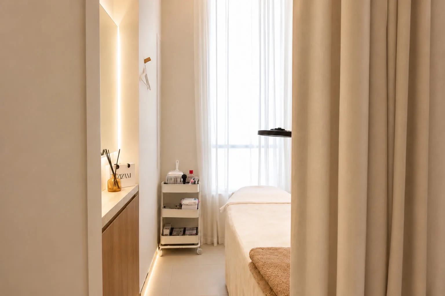 Treatment room at AZIZAM beauty salon in Dubai